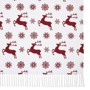 Scandia Snowflake Red White Woven Throw 50"x60"