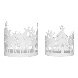 Votive Candle Holder Reindeer Antique White