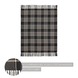 Eston Black Tan Plaid Throw 50x60