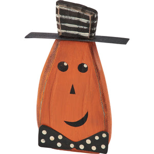 Pumpkin Head Rustic Chunky Sitter