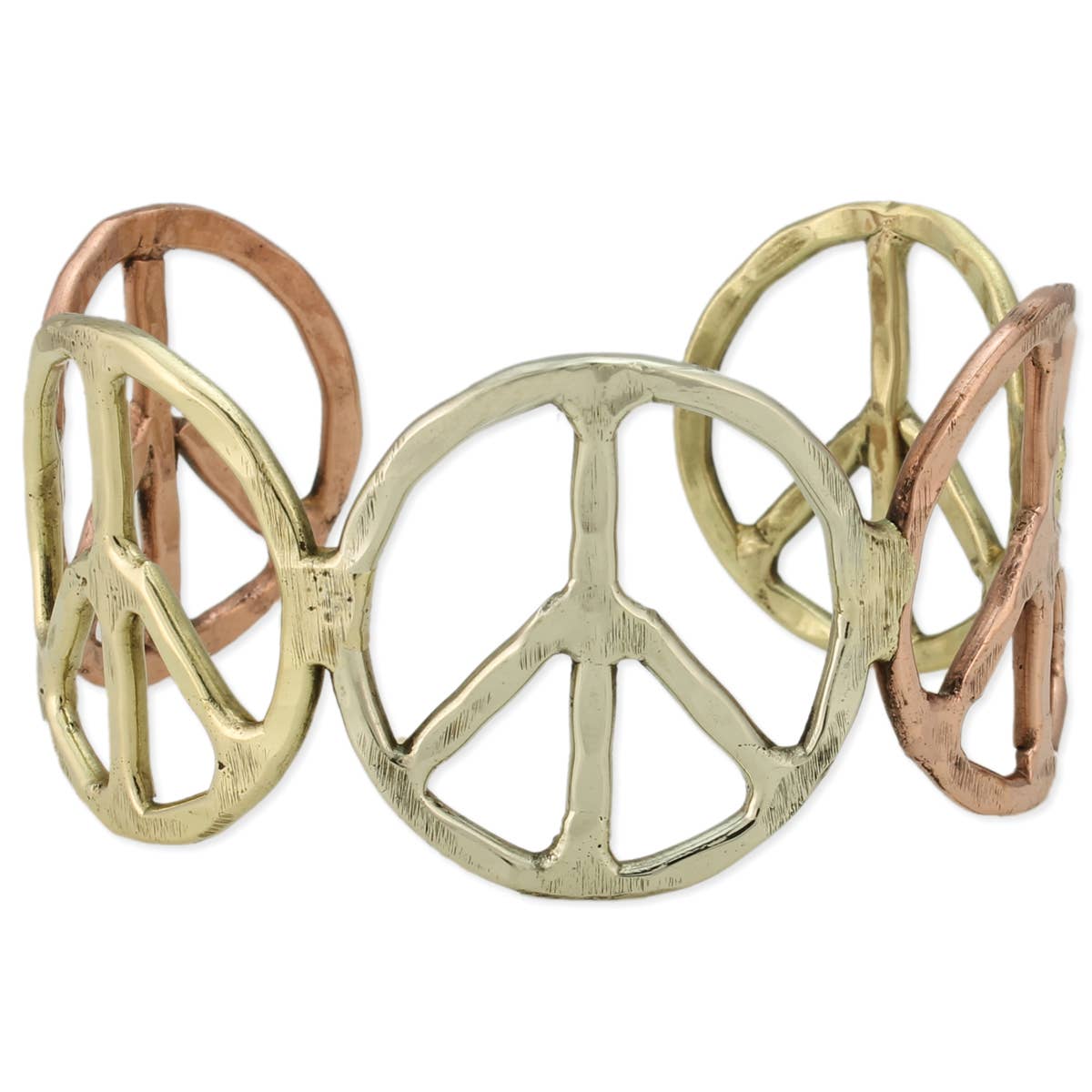 Mixed Metal Peace Sign Bracelet