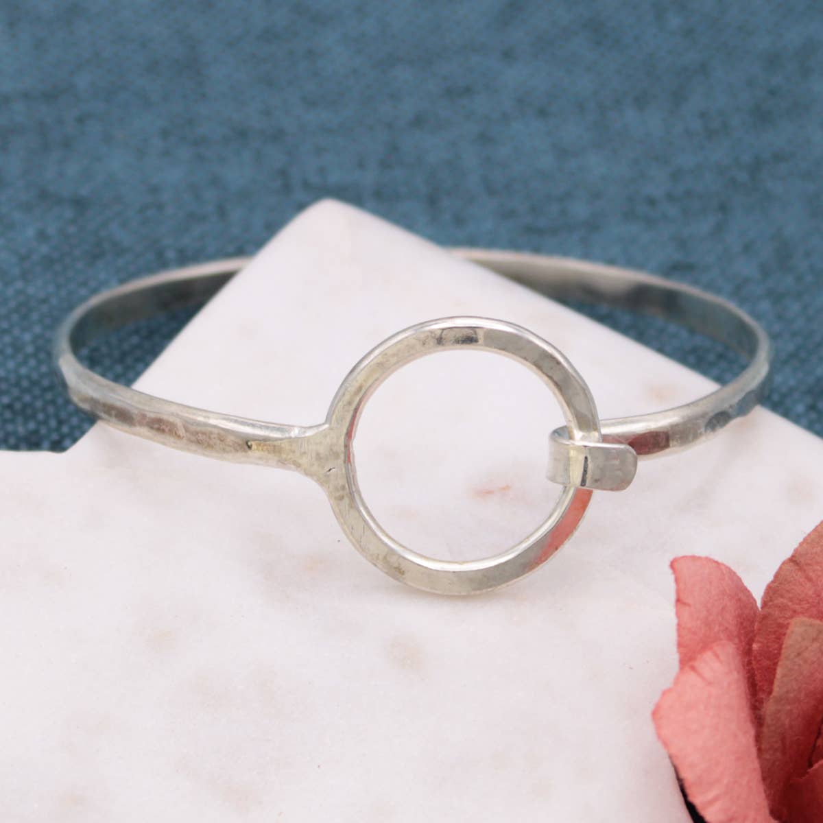 Circle of Trust Silver Hammered Cuff Bracelet