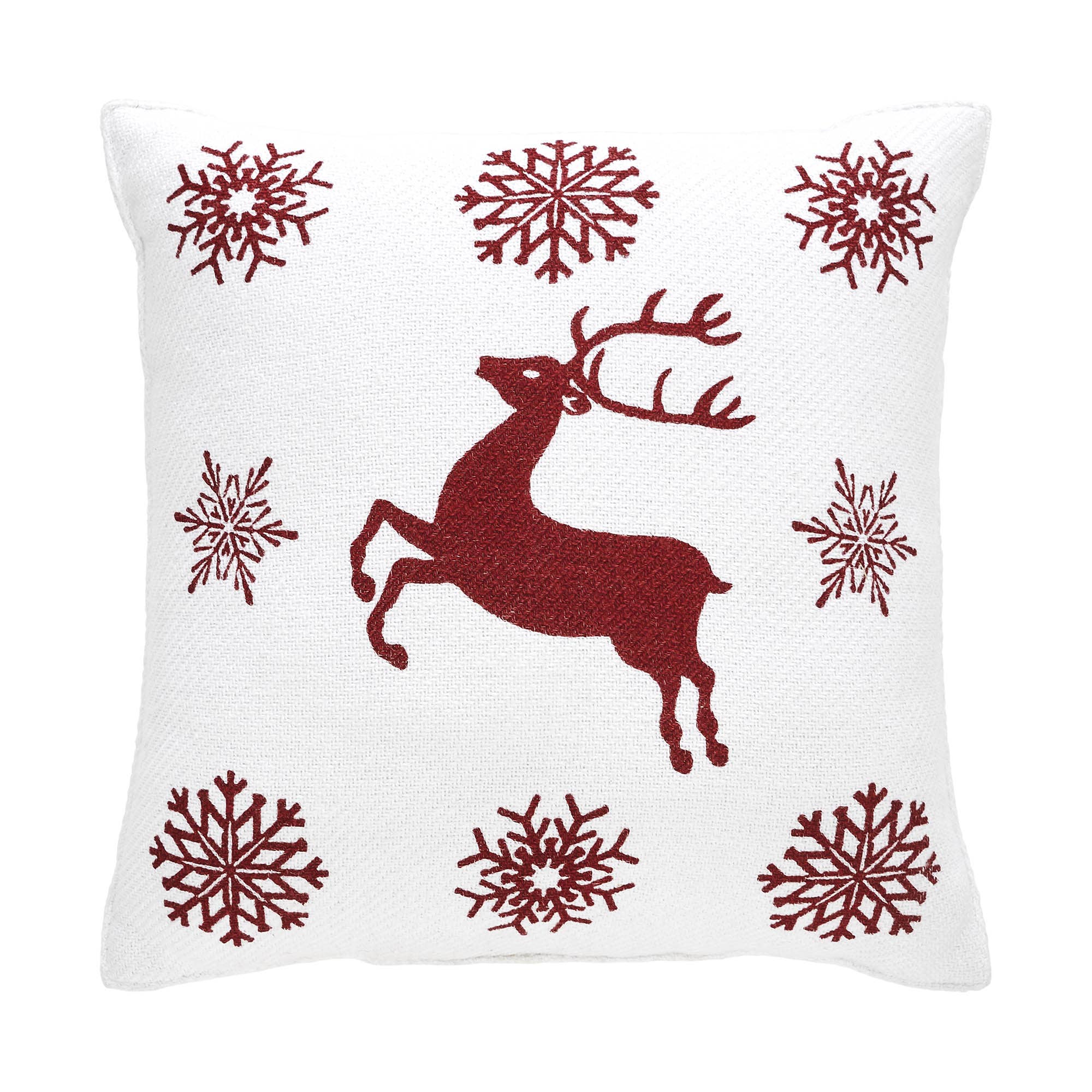 Scandia Snowflake Red White Pillow 16"x16"