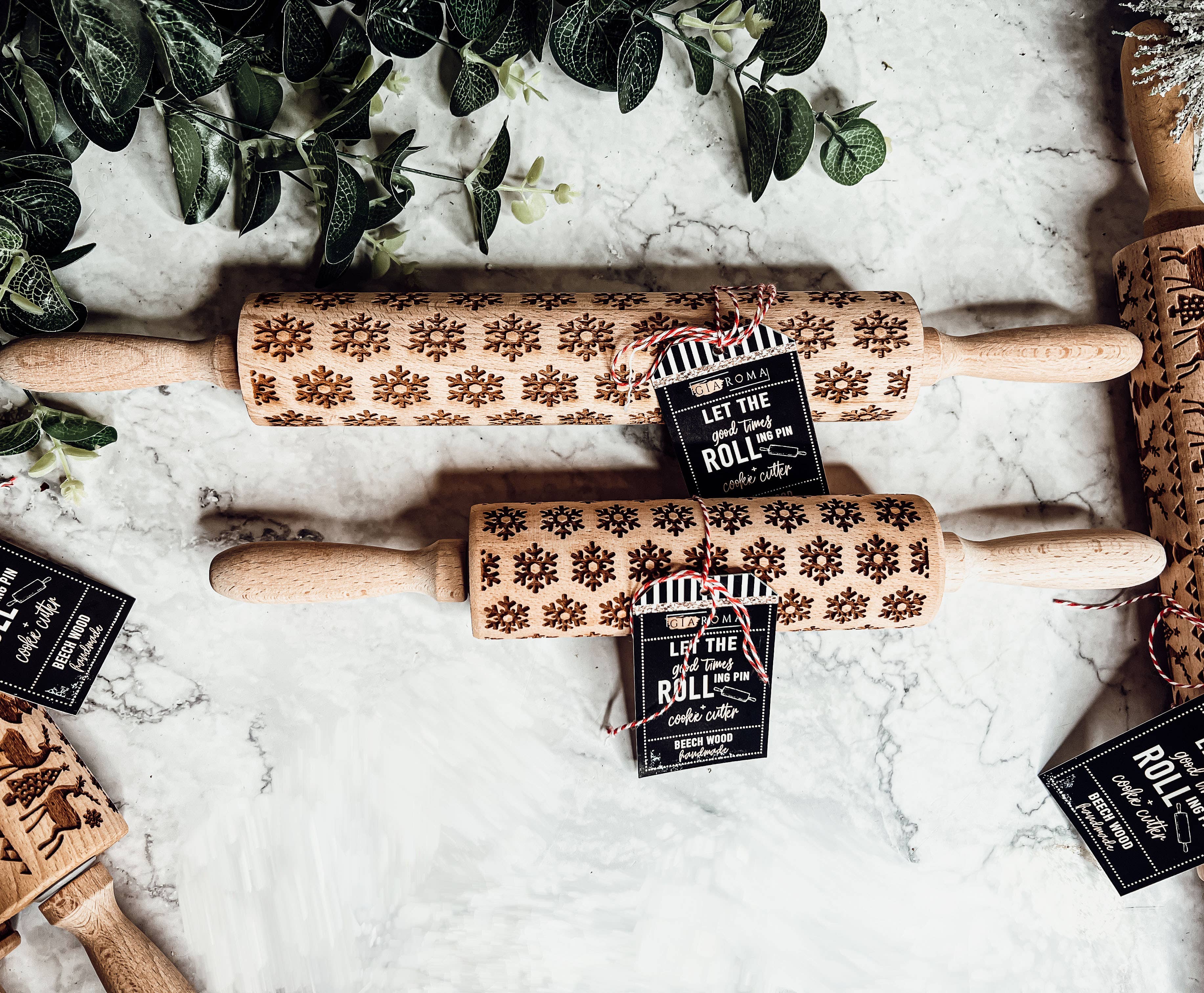 Wood Rolling Pins for Cookies & Baking Gift, Holiday Kitchen