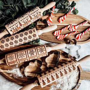 Wood Rolling Pins for Cookies & Baking Gift, Holiday Kitchen